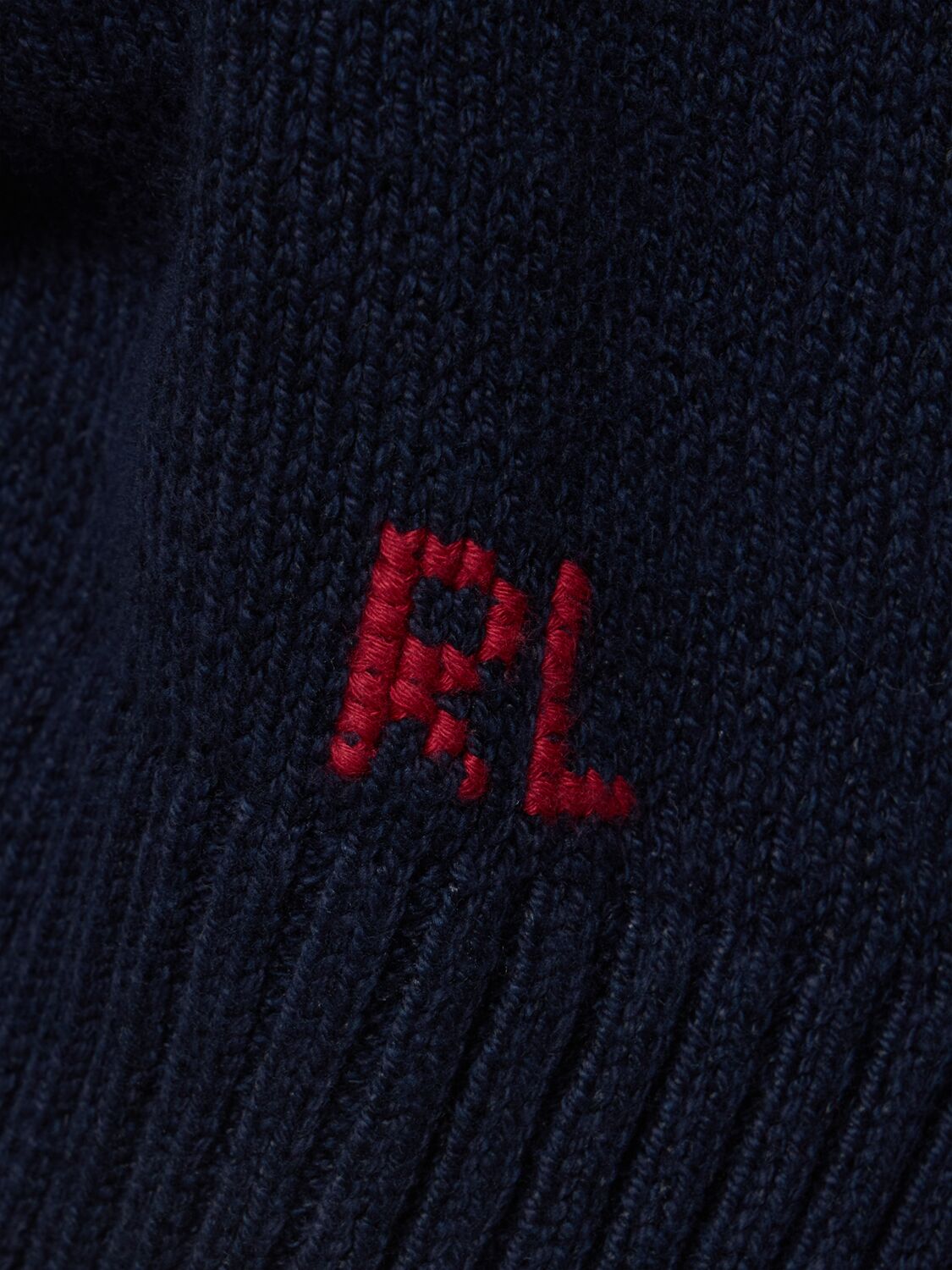 Shop Polo Ralph Lauren Bear Cotton Blend Knit Sweater In Blue