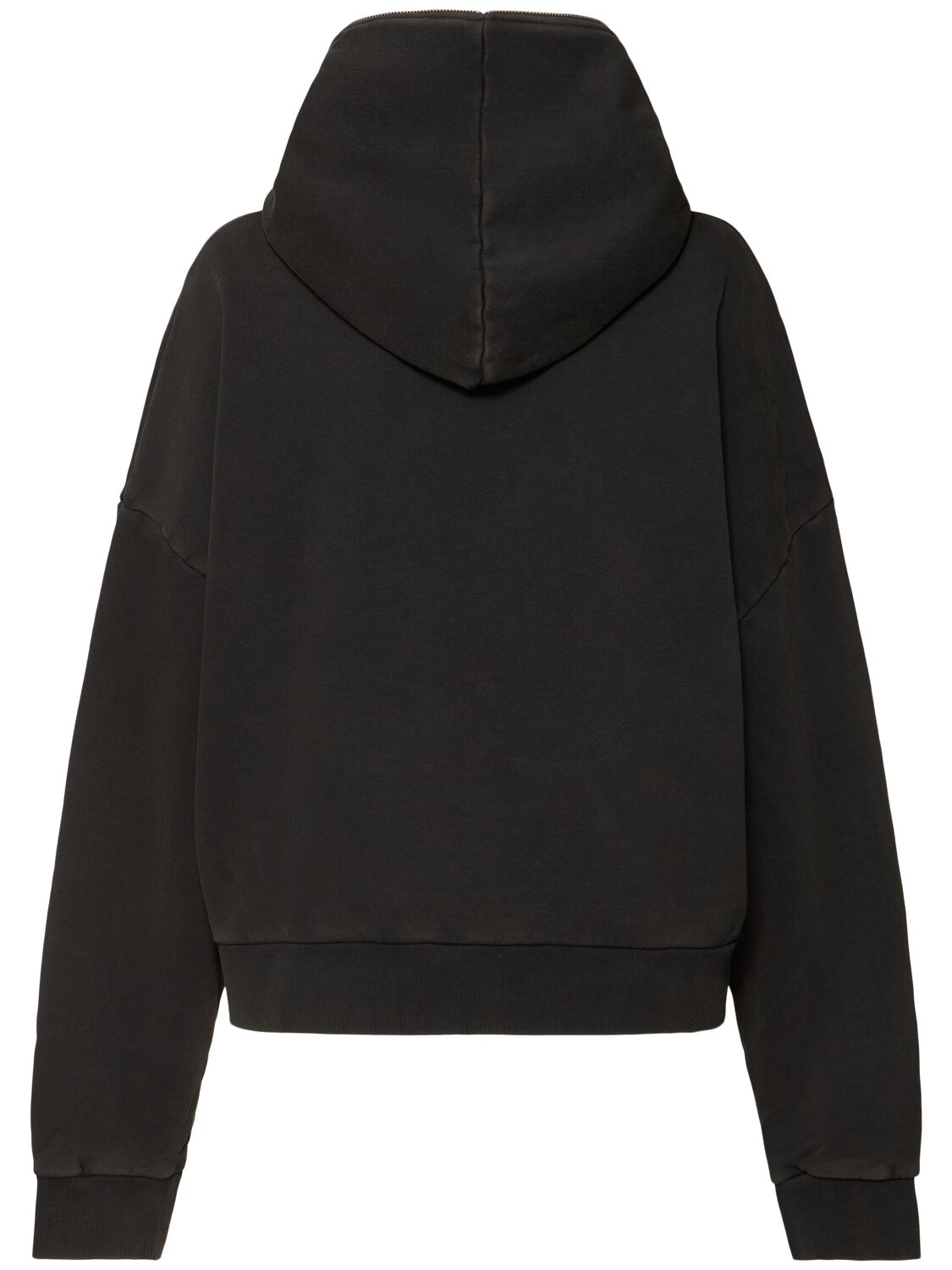 Entire Studios Eternal Zip Cotton Hoodie In Washed Black