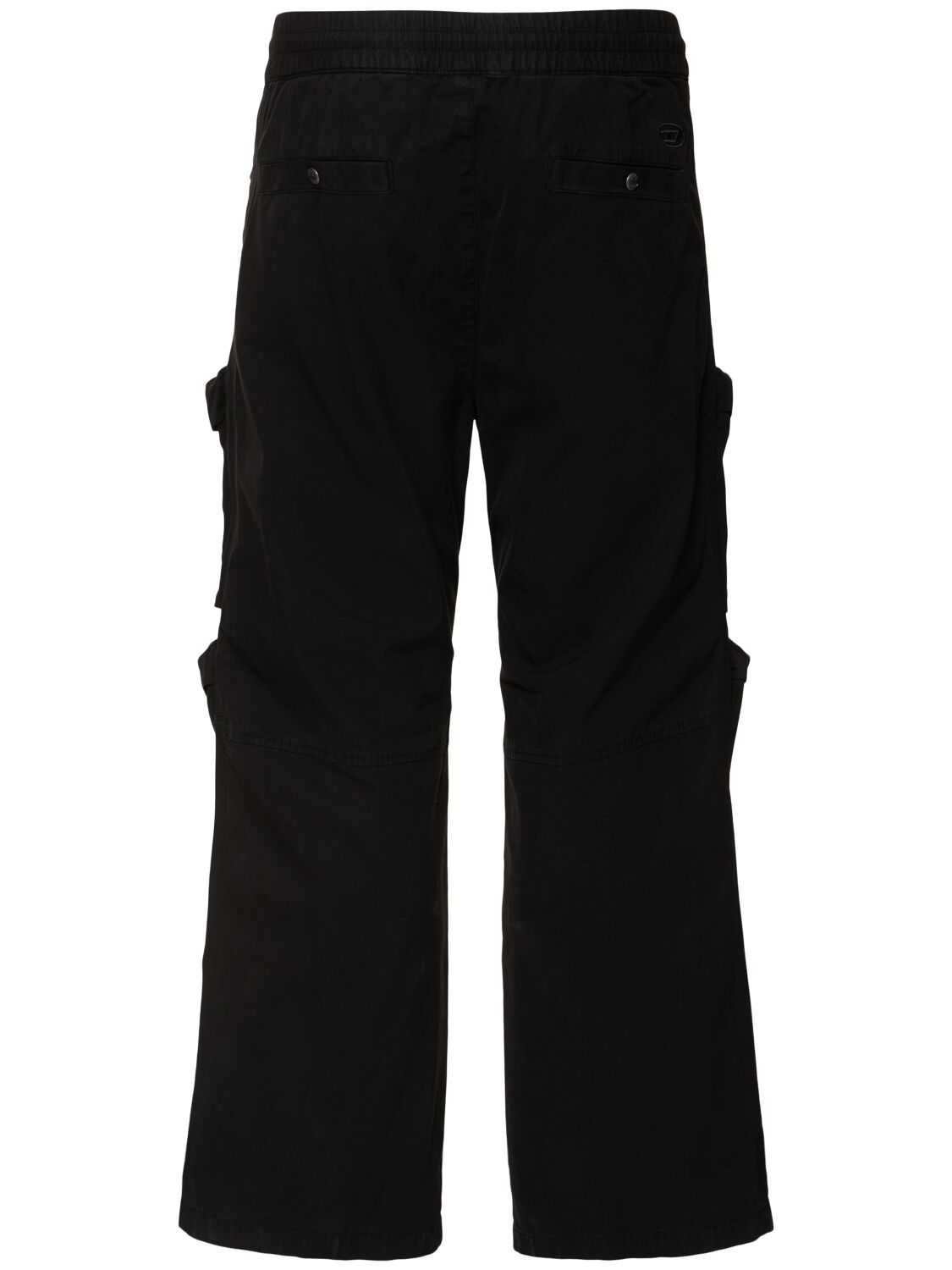 Shop Diesel Cotton Twill Cargo Pants In Black