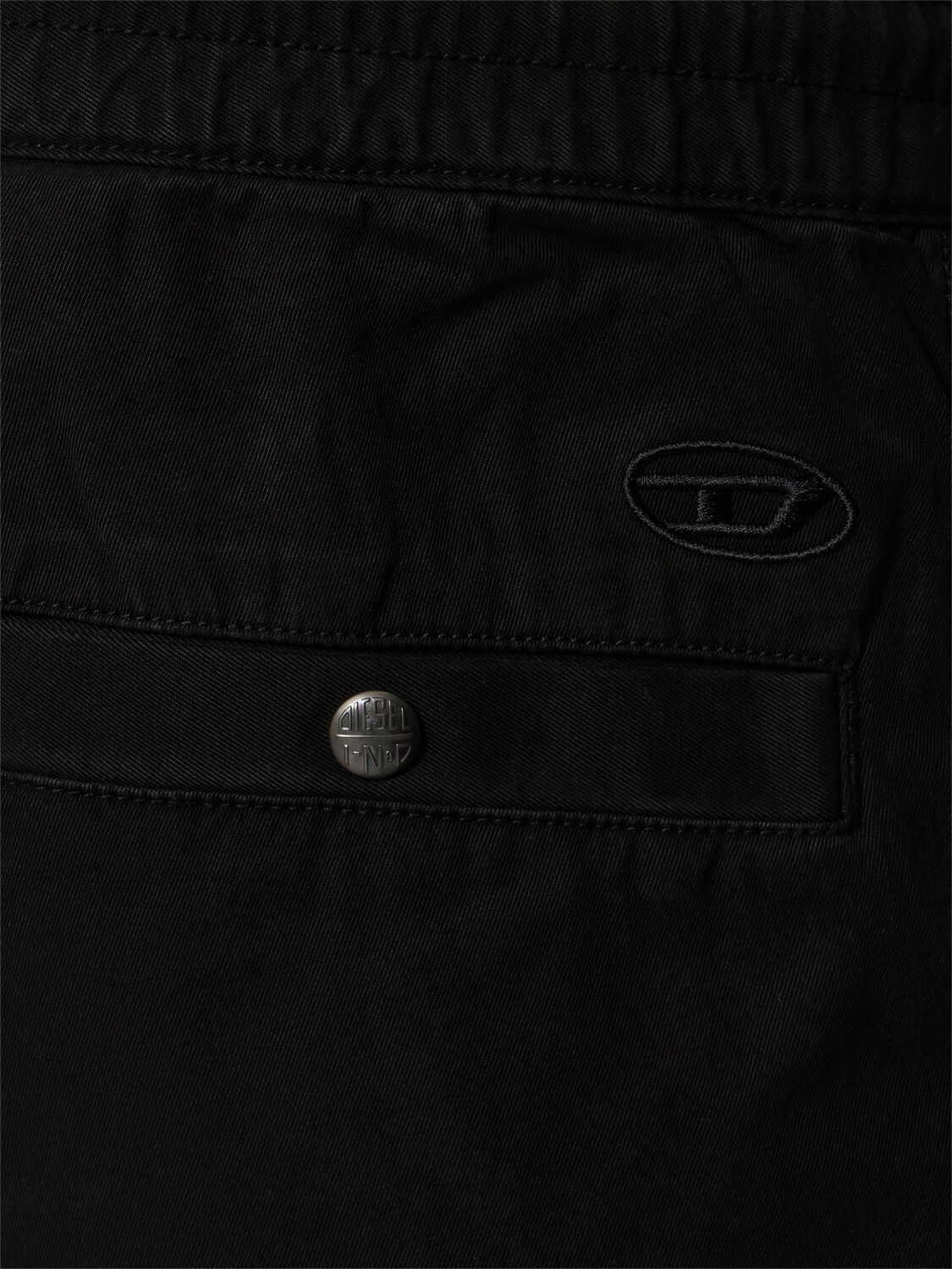 Shop Diesel Cotton Twill Cargo Pants In Black