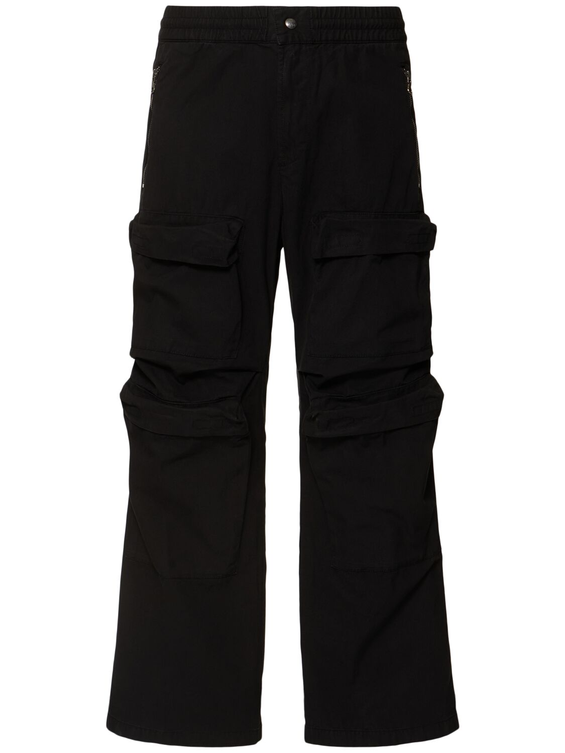 Shop Diesel Cotton Twill Cargo Pants In Black