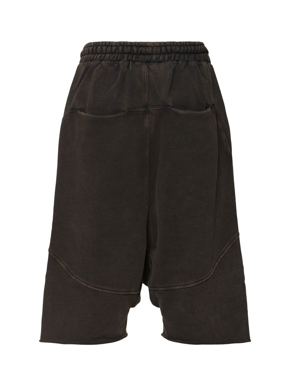 Shop Entire Studios Washed Organic Cotton Drawstring Shorts In Washed Black