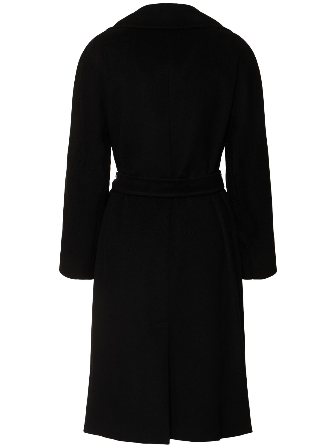 Shop Weekend Max Mara Resina Belted Wool Midi Coat In Black