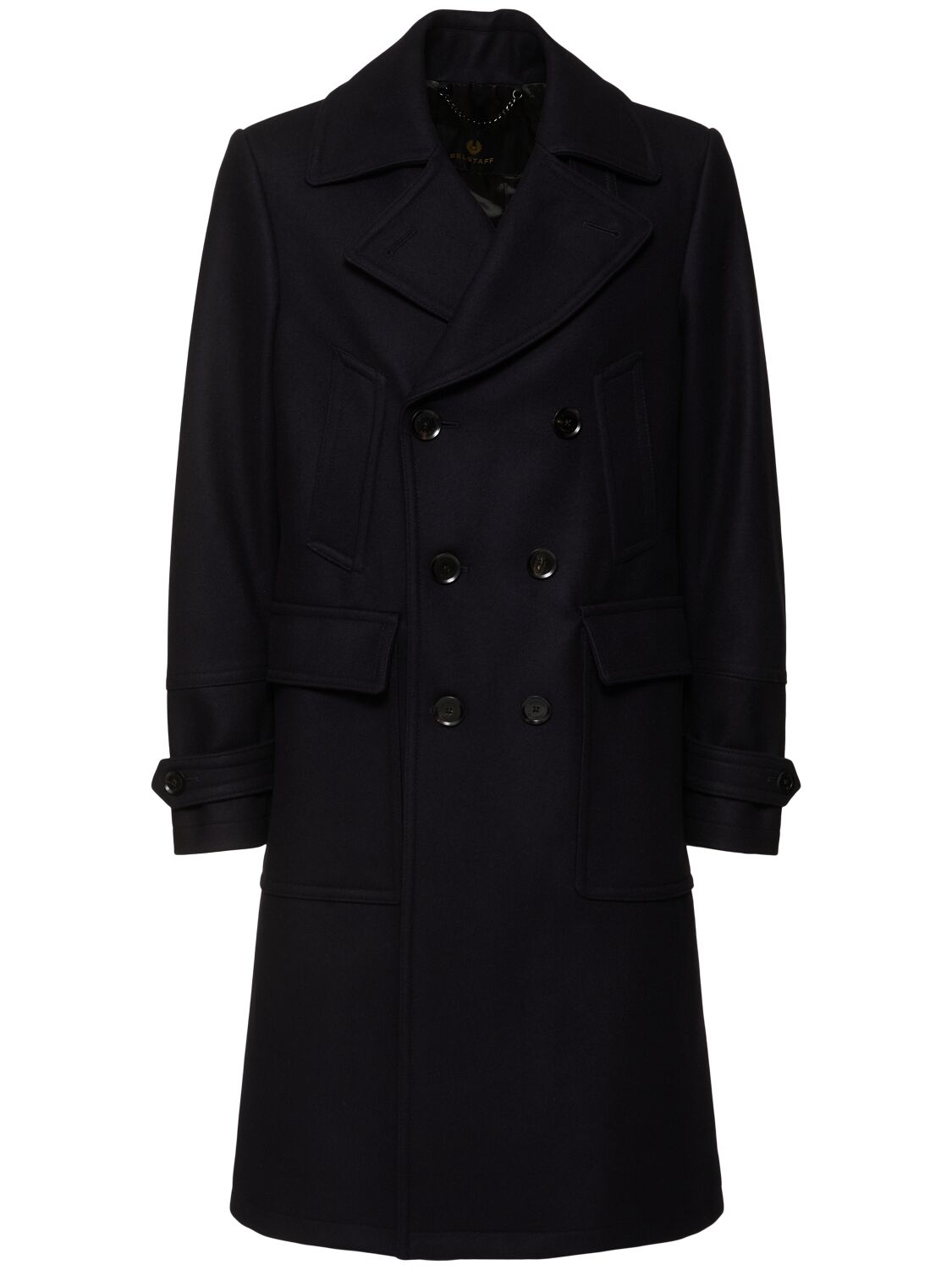 Belstaff Milford Wool Blend Coat In Black