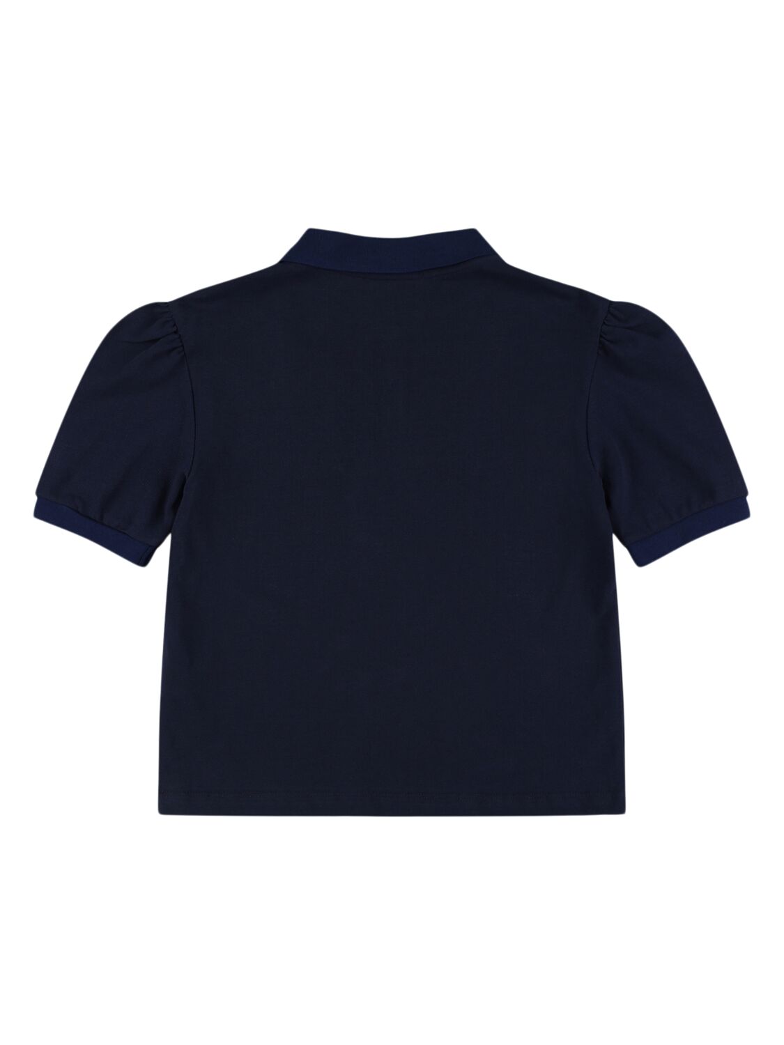 Msgm Embroidered Cotton Piquet Polo T-shirt In 蓝色
