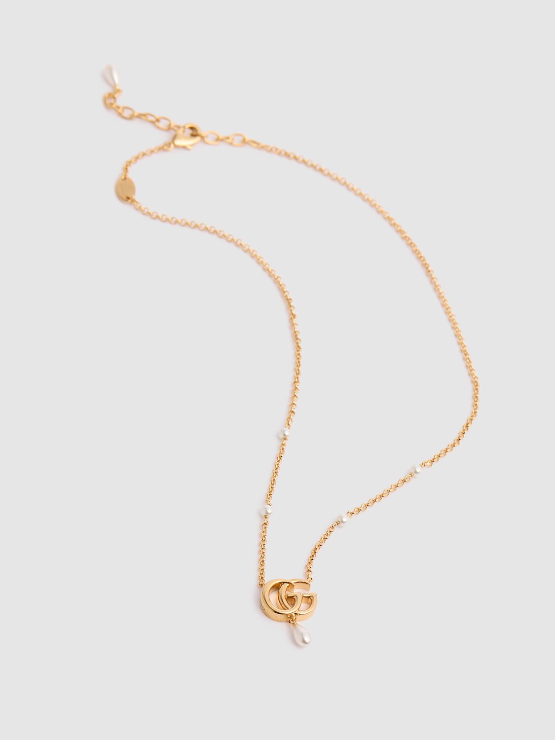 GUCCI GG MARMONT BRASS PENDANT NECKLACE 