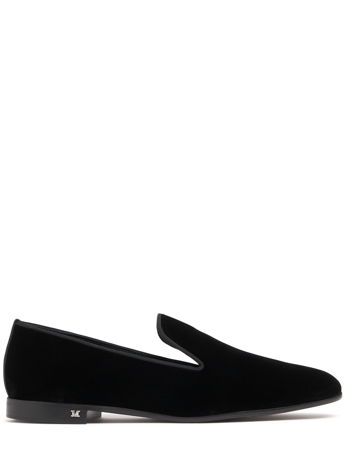 Shop Max Mara 10mm Velvet Slippers In Black