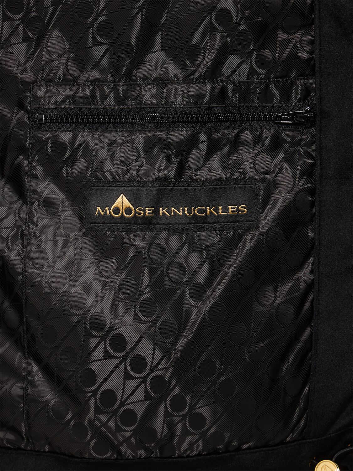 Shop Moose Knuckles Velour Misti Gold Down Jacket In Black