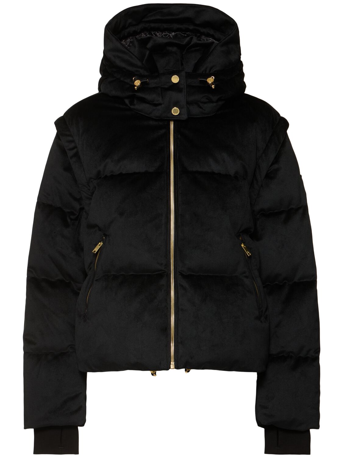 Shop Moose Knuckles Velour Misti Gold Down Jacket In Black