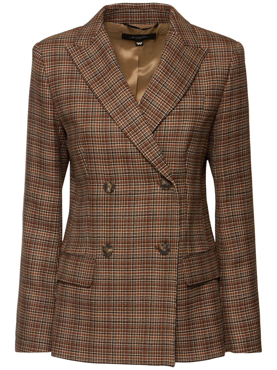 Weekend Max Mara Rivolo Wool Blazer In Brown/multi