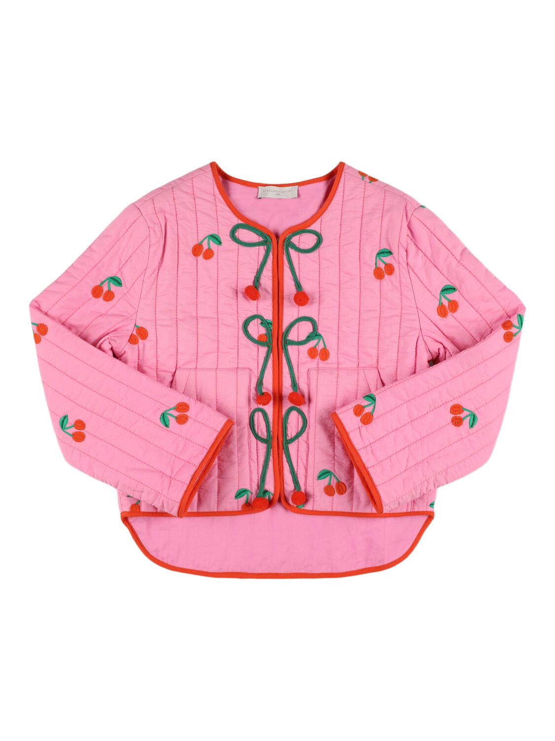 Stella Mccartney Embroidered Cotton Jacket In Pink