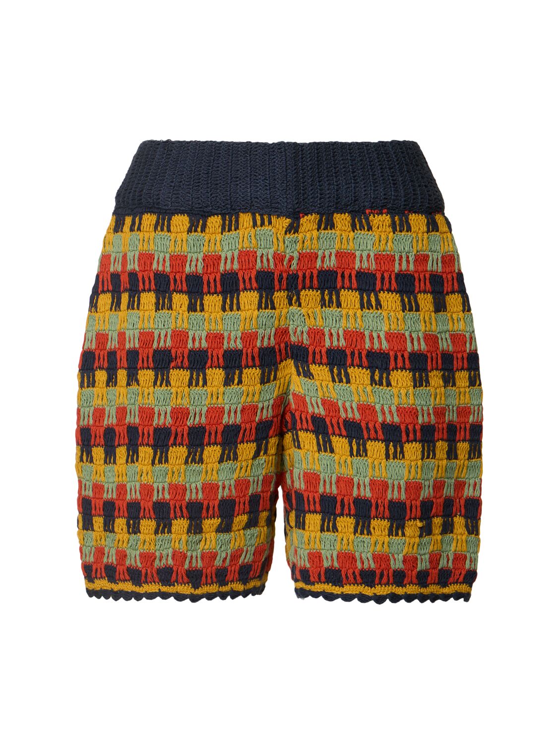 Baziszt Conondrum Hand Crocheted Cotton Shorts In Multicolor