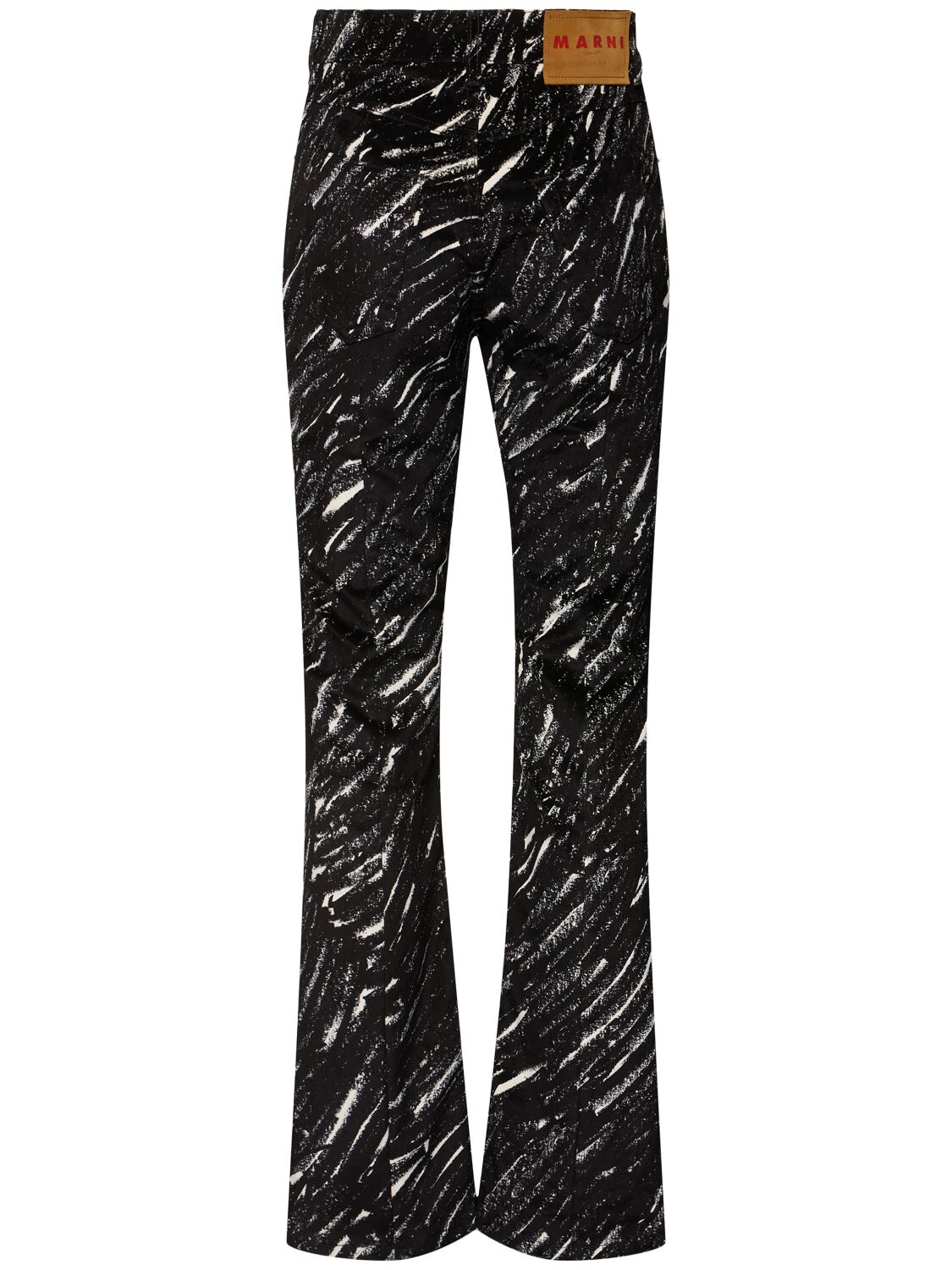 Shop Marni Crayon Flocked Straight Jeans In Black/white