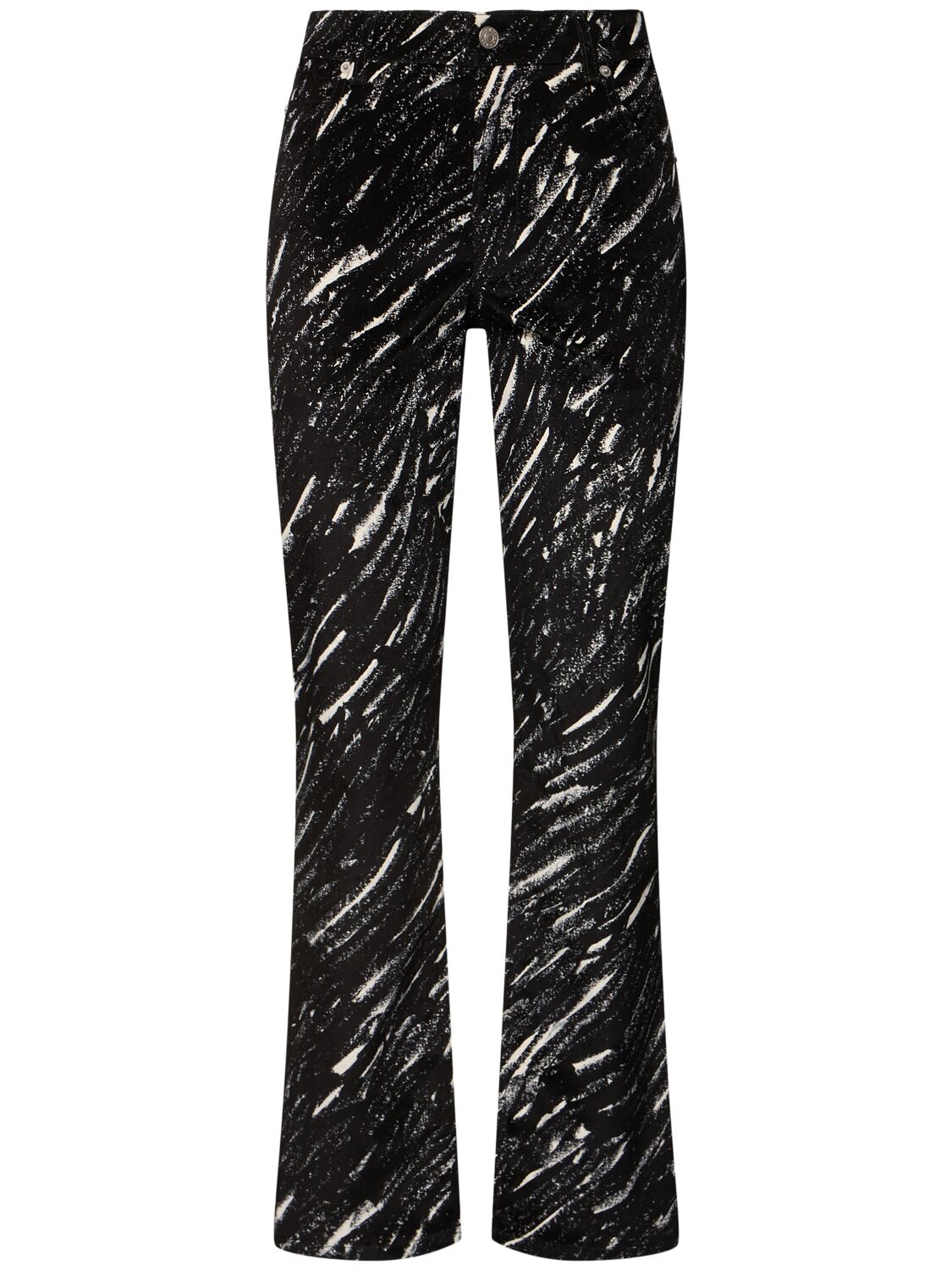 Shop Marni Crayon Flocked Straight Jeans In Black/white