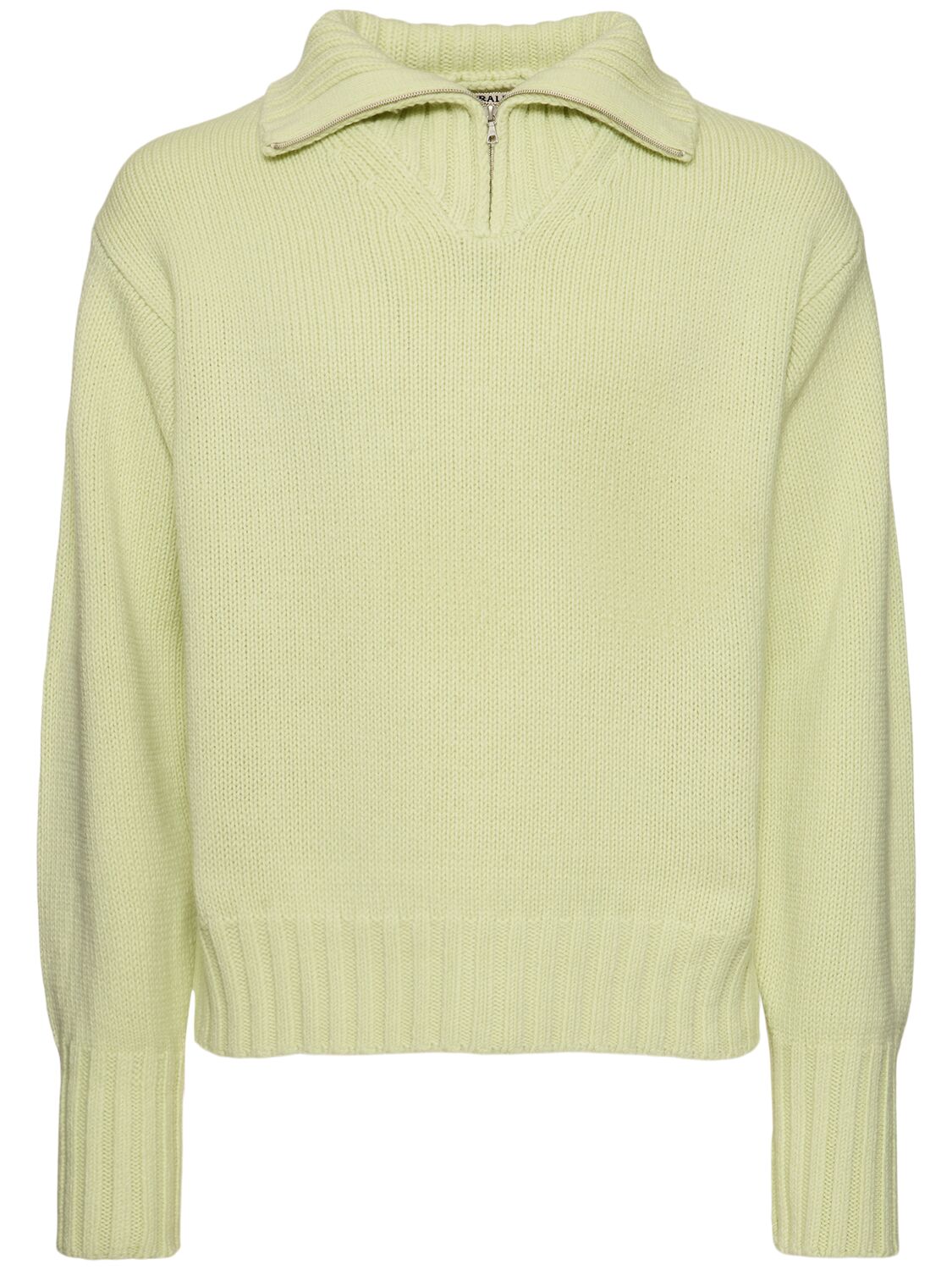 Auralee Soft Wool Half-zip Sweater In Green