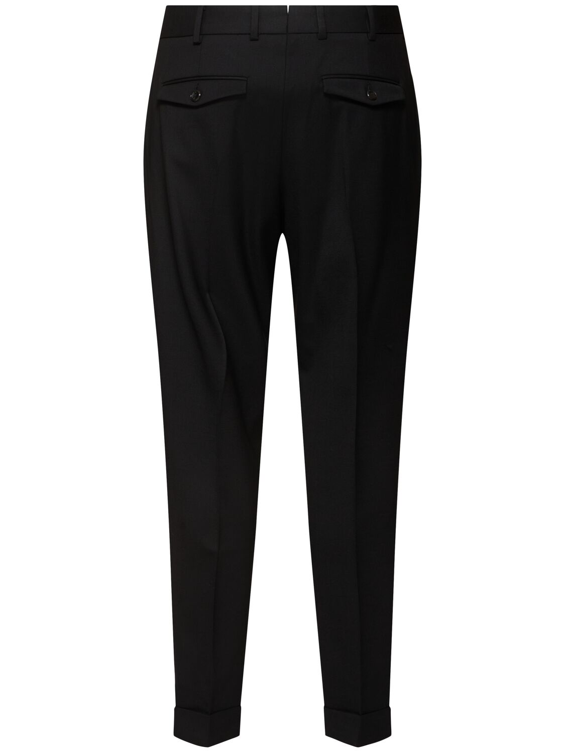 Shop Pt Torino Rebel Pleated Stretch Wool Pants In Black