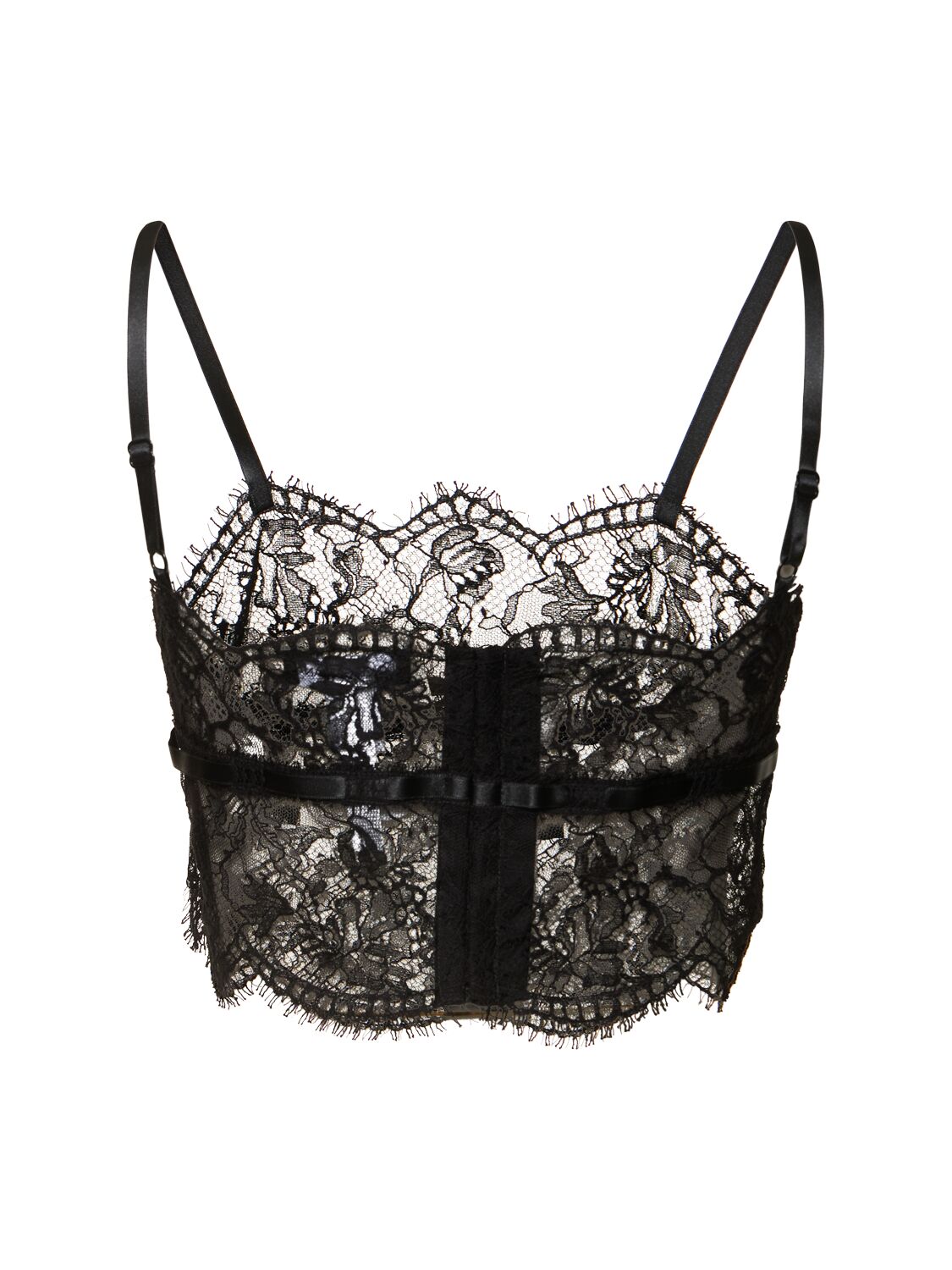 Shop Dolce & Gabbana Chantilly Lace Bralette Top In Black