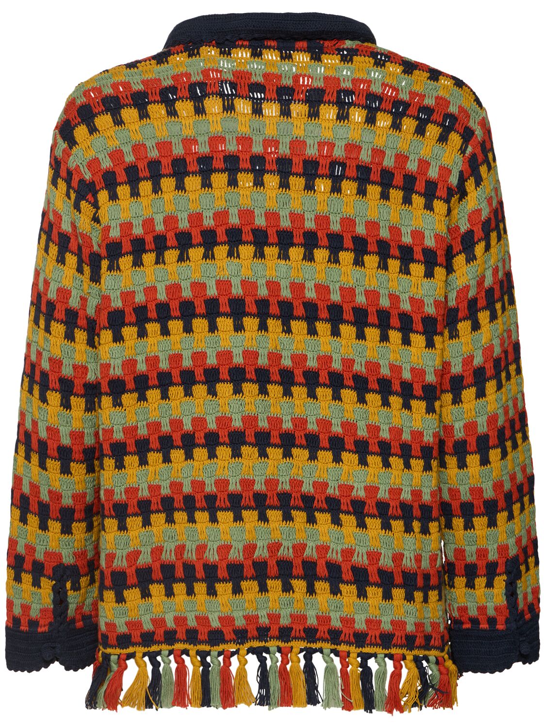 Shop Baziszt Conondrum Hand Crocheted Cotton Shirt In Multicolor