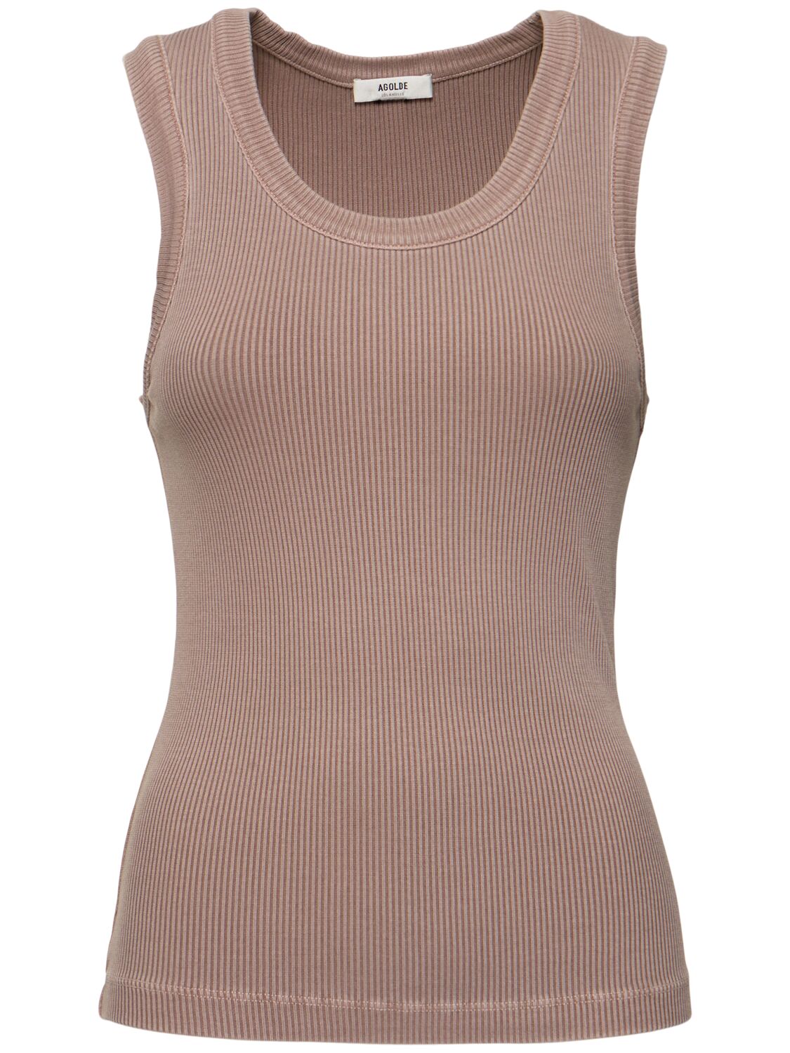 Agolde Poppy Cotton Blend Jersey Tank Top In Pink