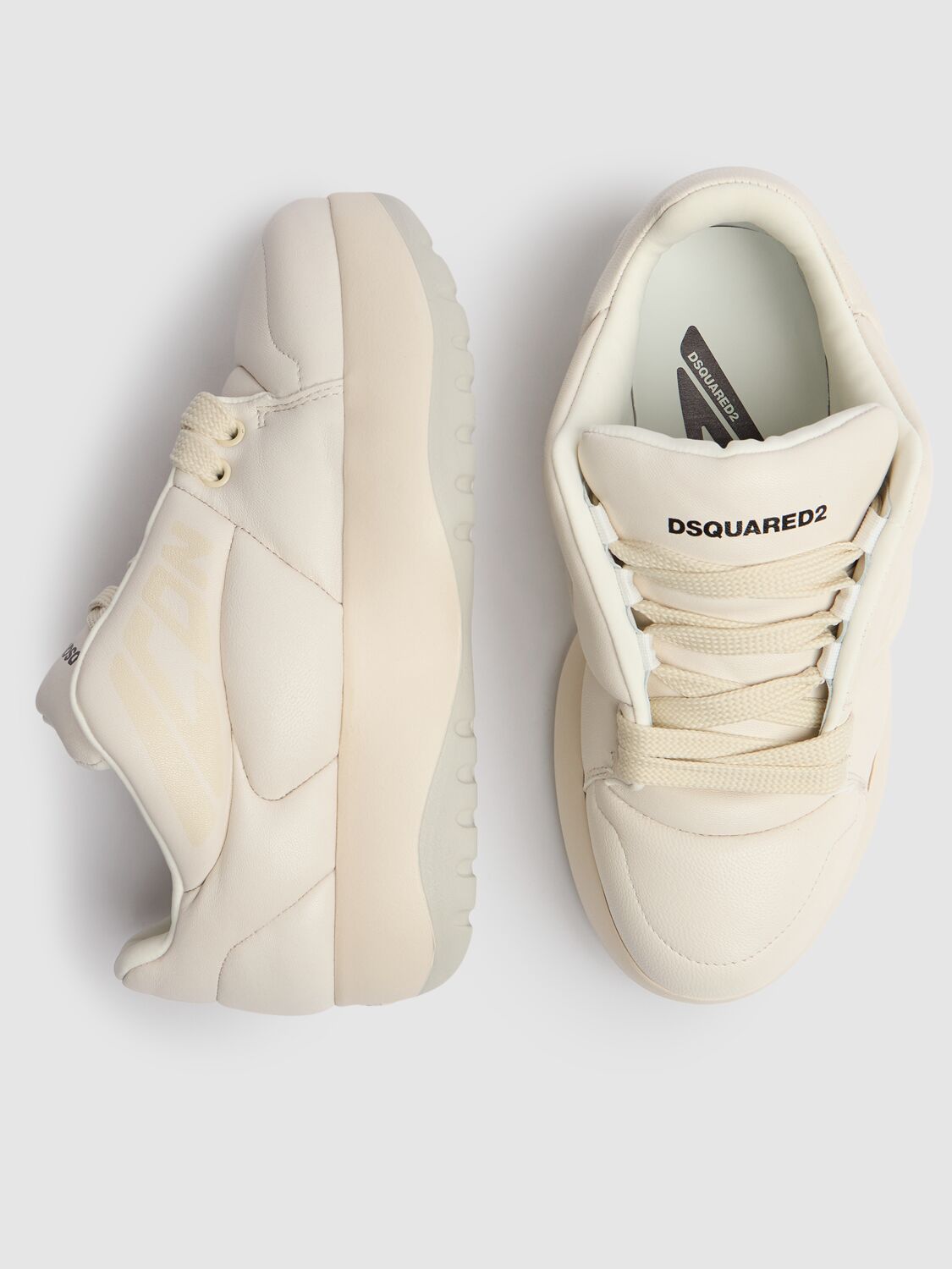 Shop Dsquared2 Icon Leather Sneakers In White