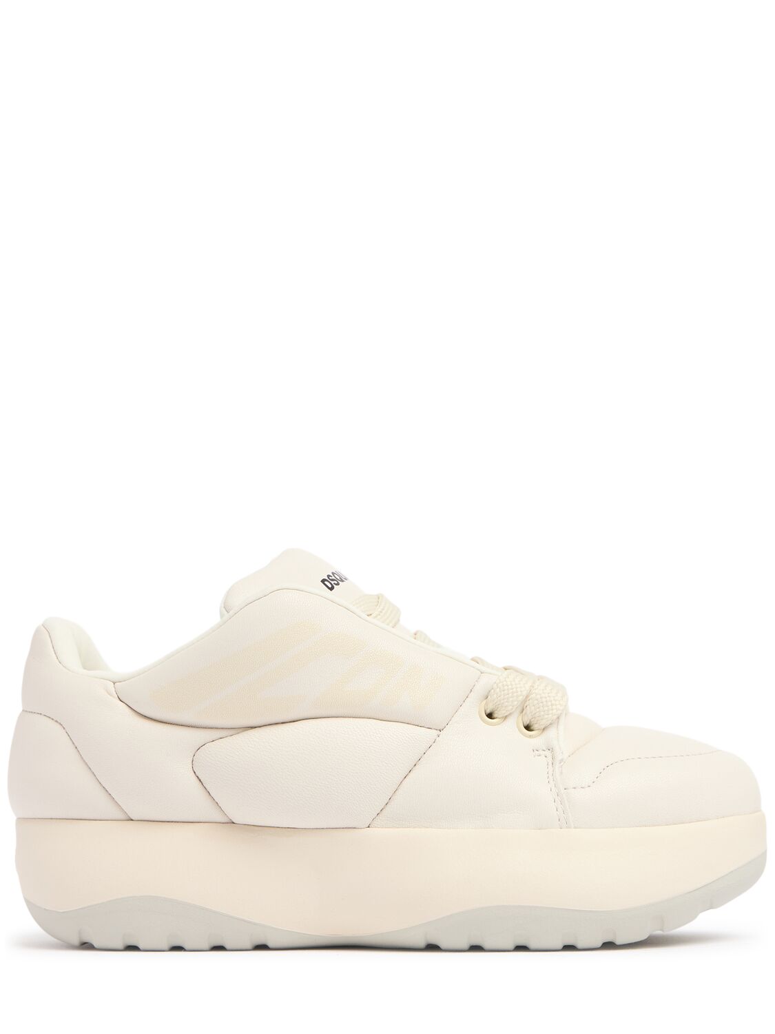 Dsquared2 Icon Leather Sneakers In White