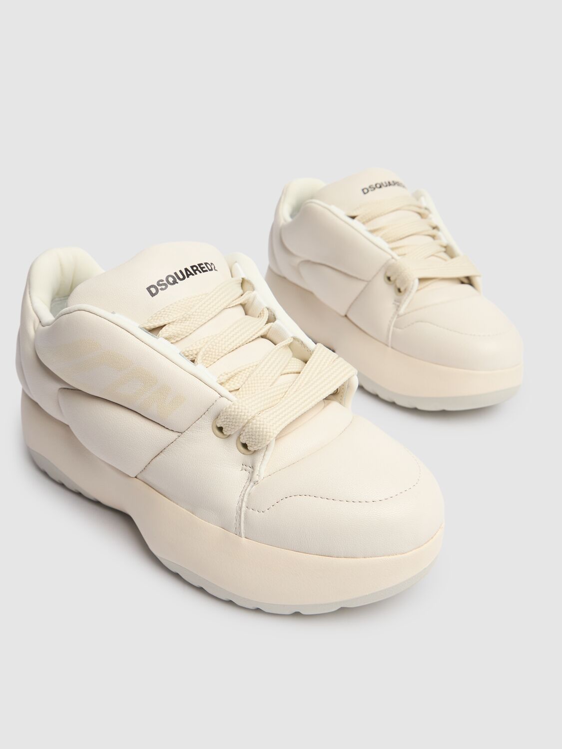 Shop Dsquared2 Icon Leather Sneakers In White