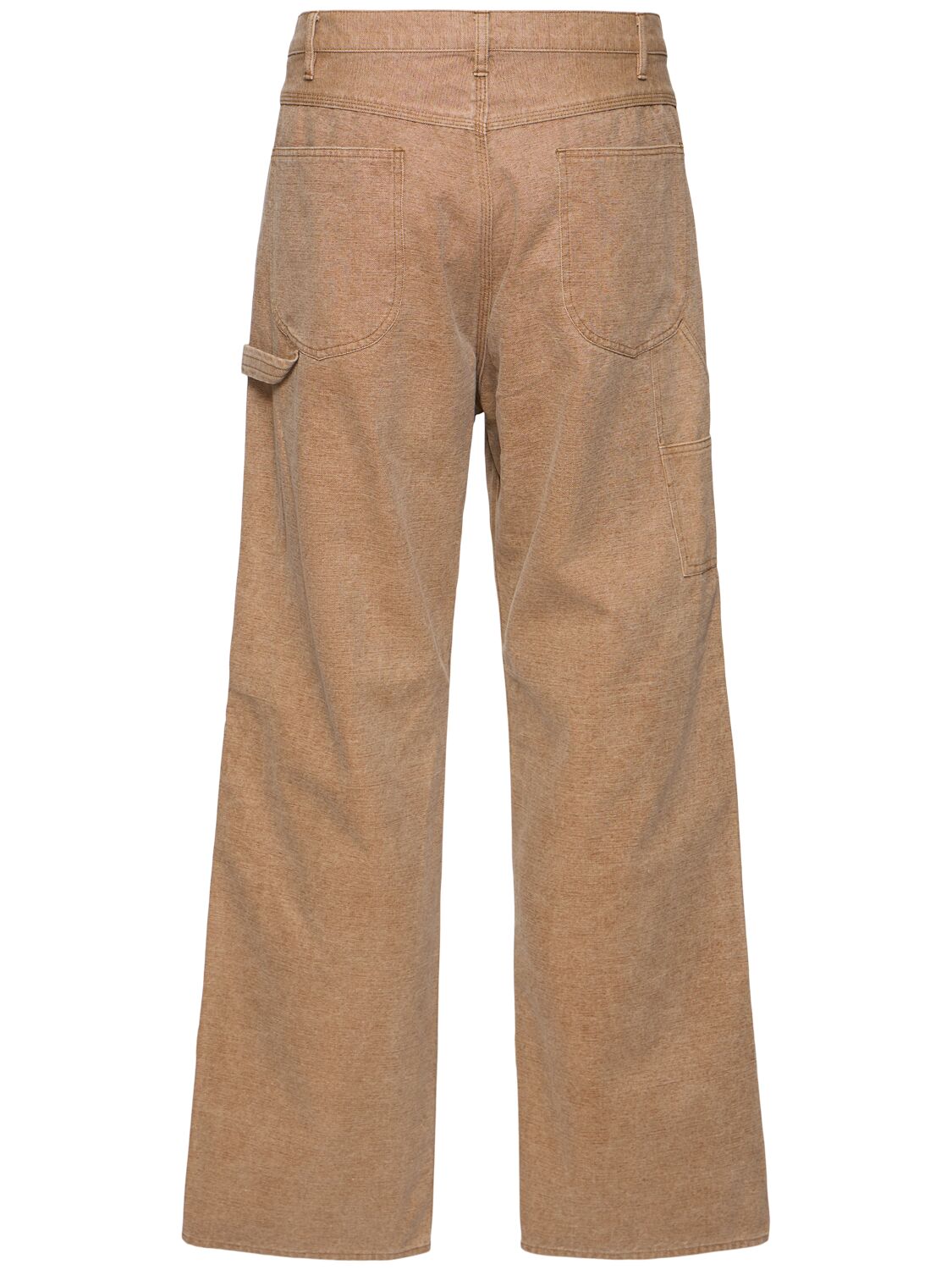 Shop Auralee Washed Organic Cotton Canvas Pants In Light Brown