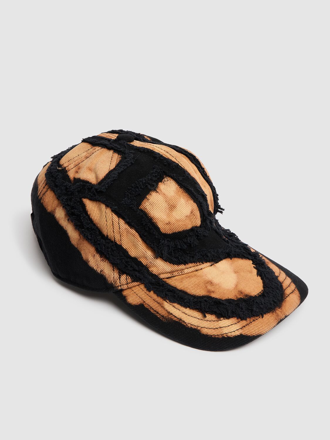 Shop Diesel C-seymon Washed Cotton Baseball Cap In Orange/black