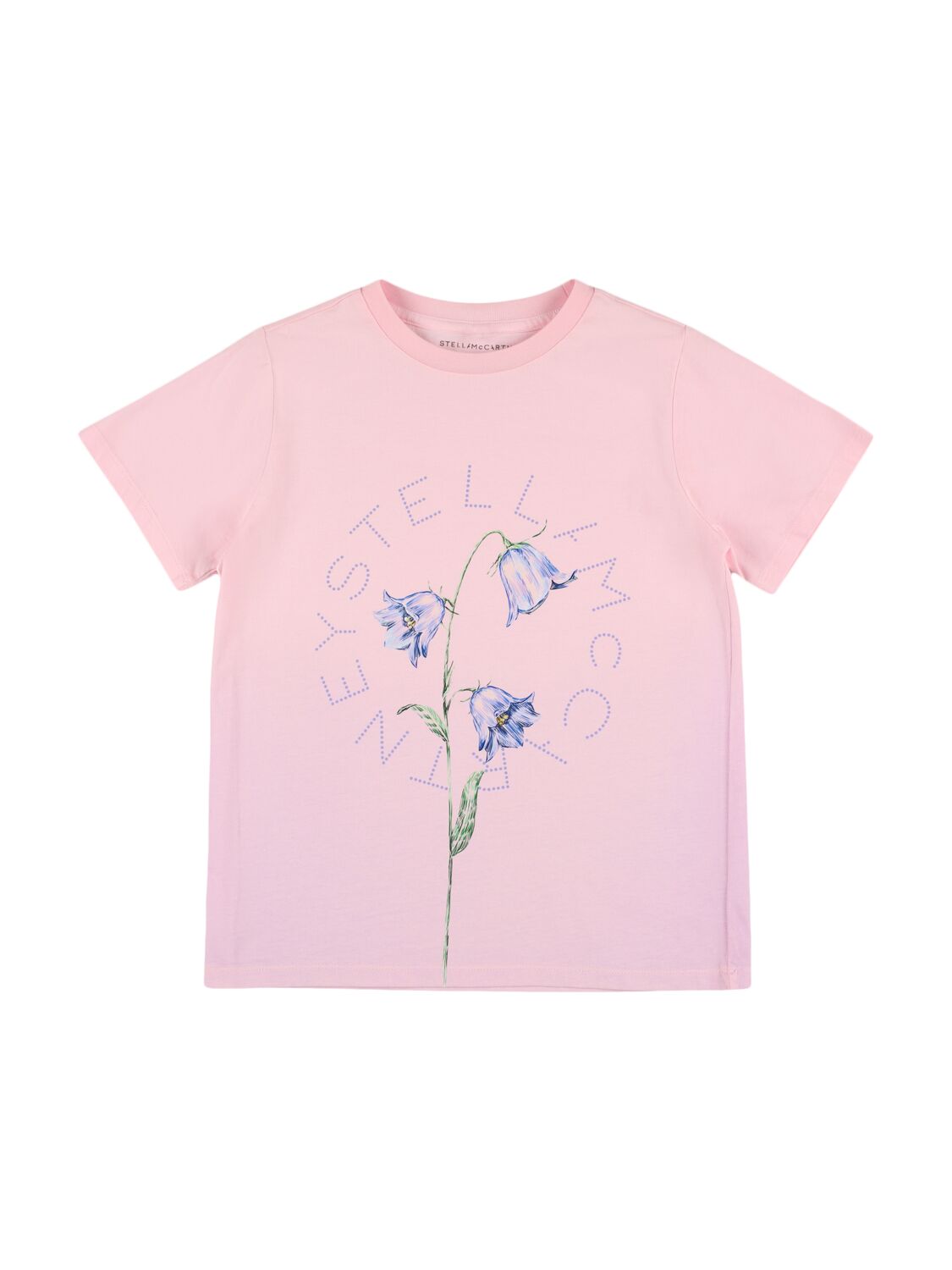 Stella Mccartney Printed Cotton Jersey T-shirt In Pink
