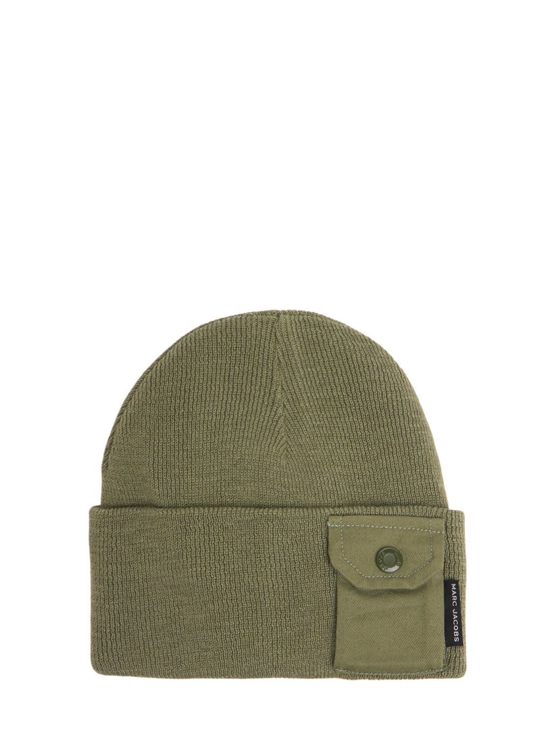 Marc Jacobs Poly Blend Knit Beanie In Khaki