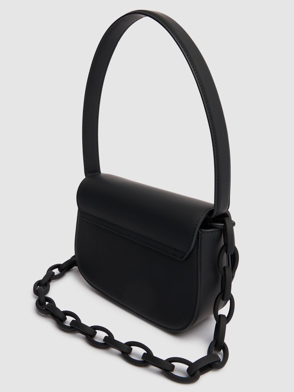 Shop Diesel 1dr Rubberized Leather Shoulder Bag In Black