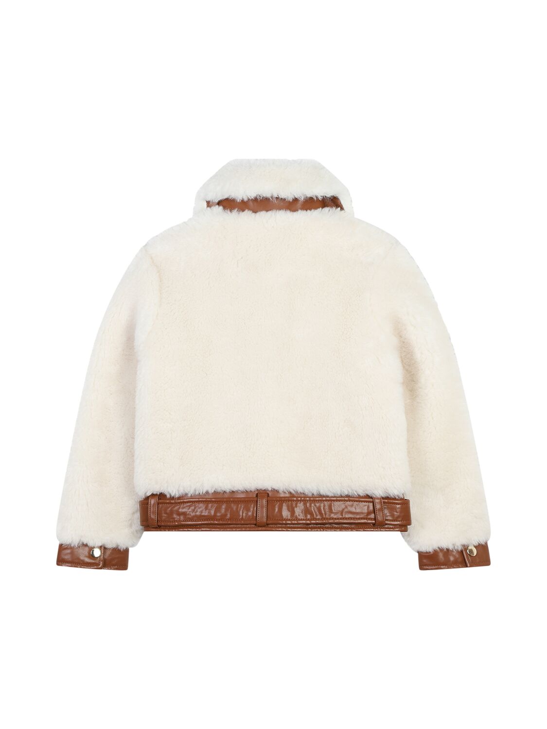 Shop Chloé Faux Shearling Jacket In Beige