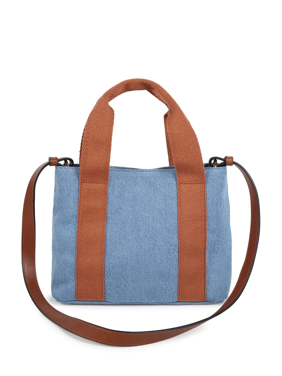 Shop Chloé Cotton Denim Bag In Blue