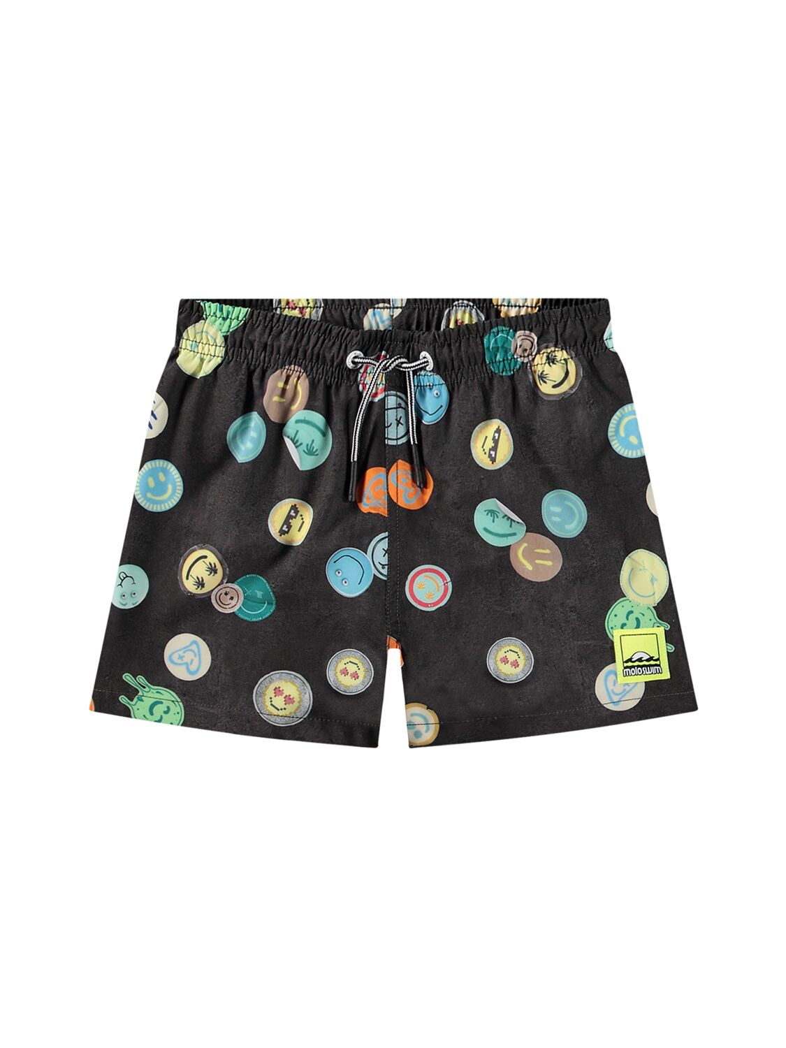 Molo Printed Recycled Nylon Swim Shorts In Black/multi