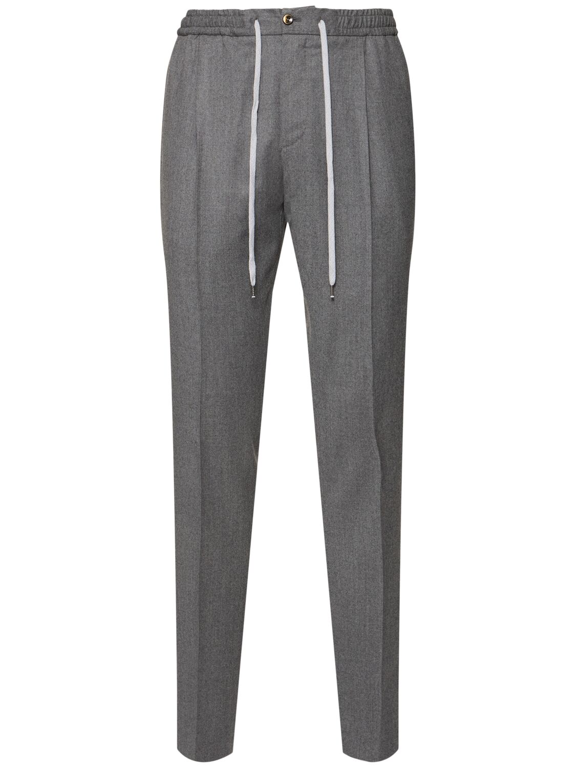 Pt Torino Deluxe Wool & Silk Jogger Pants In Grey