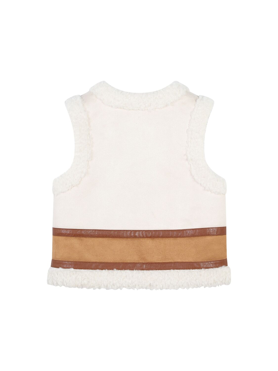 Shop Chloé Faux Shearling Vest In Beige/brown