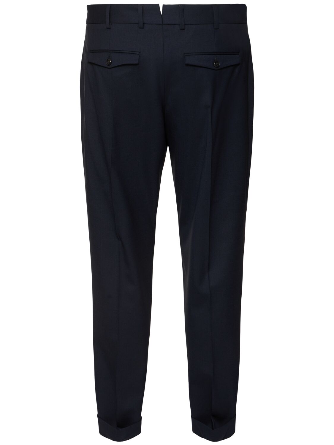 Shop Pt Torino Rebel Pleated Stretch Wool Pants In Navy