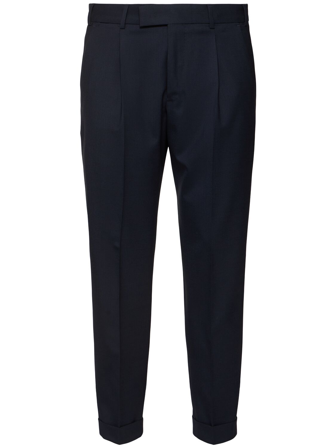 Pt Torino Rebel Pleated Stretch Wool Pants In Navy