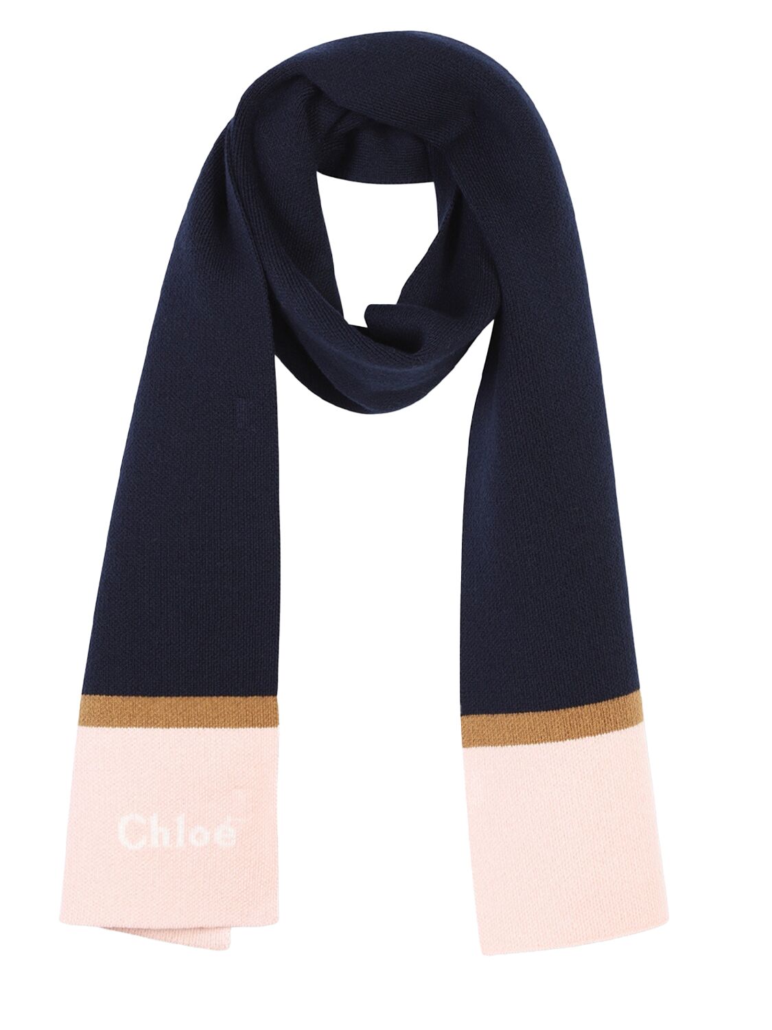 Shop Chloé Cotton & Wool Scarf In Blue