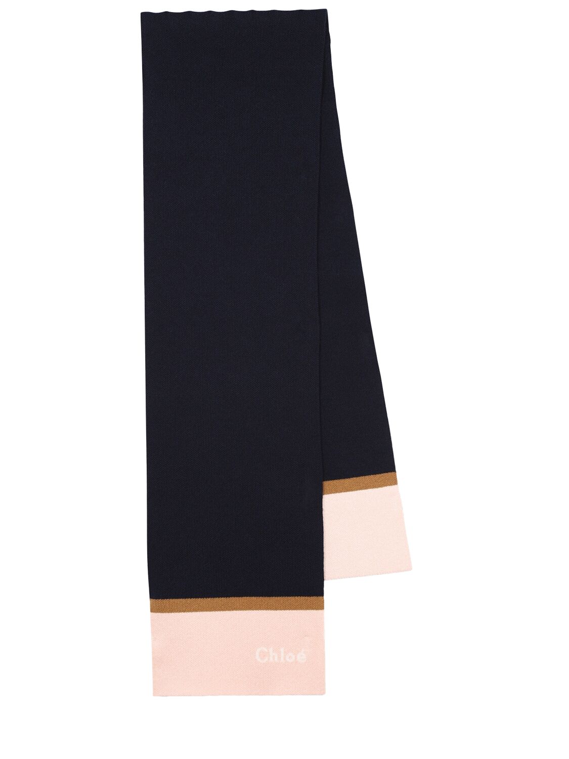 Chloé Cotton & Wool Scarf In Blue