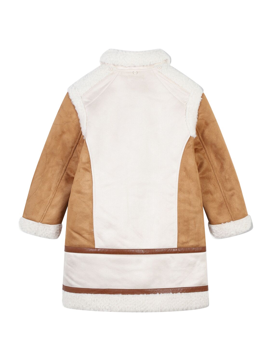 Chloé Poly Faux Shearling Coat In Brown/beige