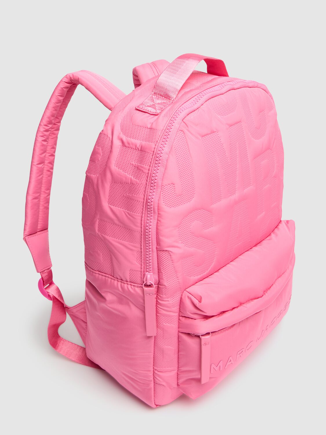 Shop Marc Jacobs Monogram Embossed Poly Backpack In Fuchsia