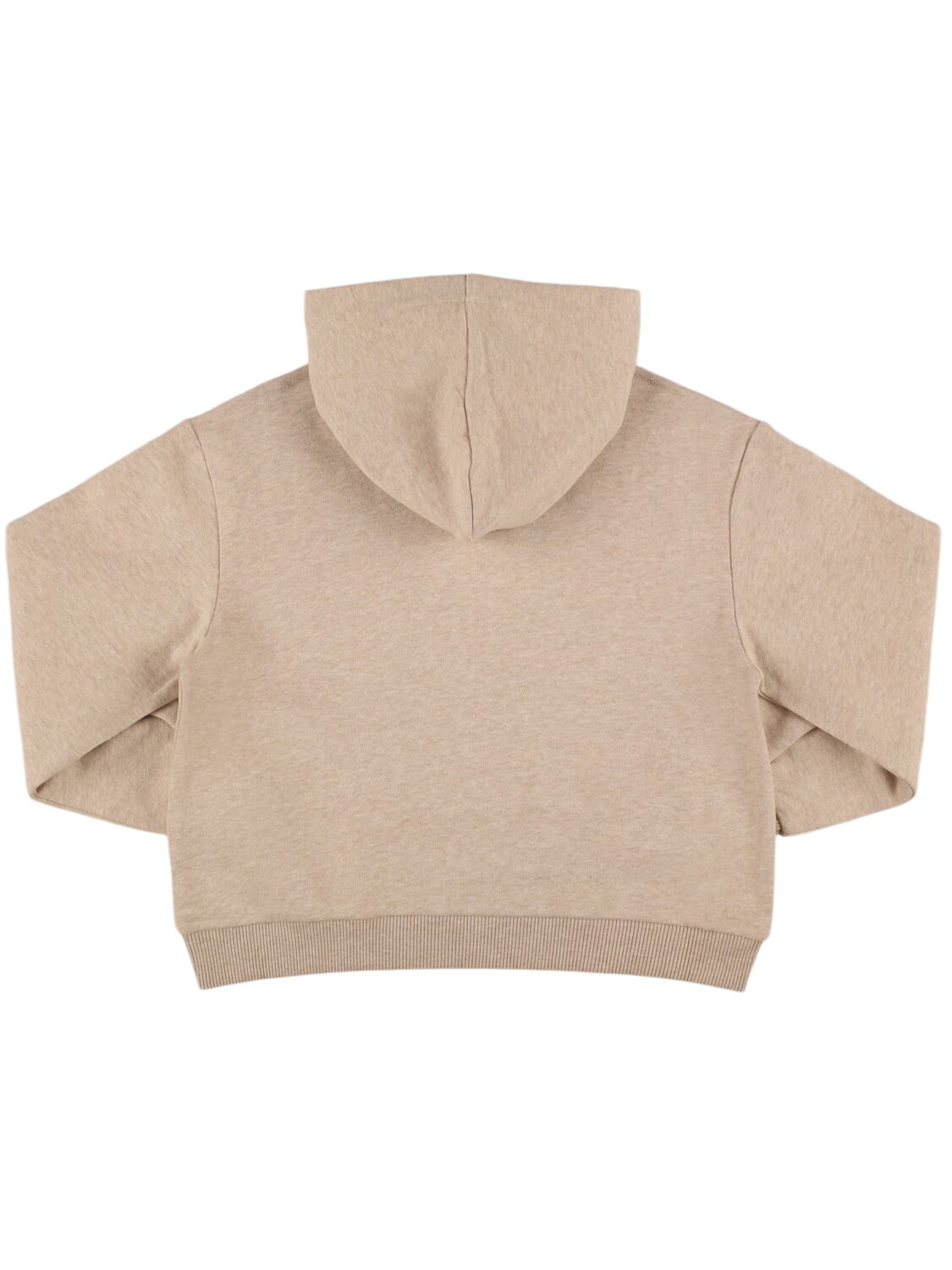 Shop Chloé Cotton Hooded Sweater In Beige