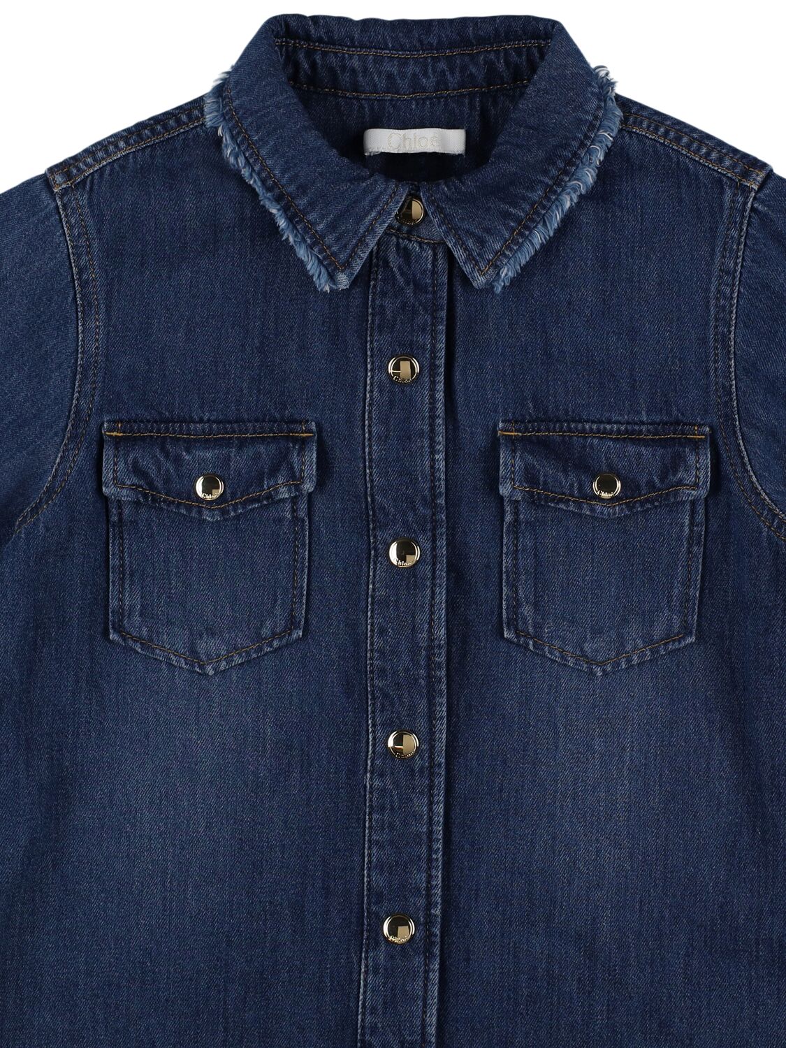 Shop Chloé Cotton Denim Shirt In Blue