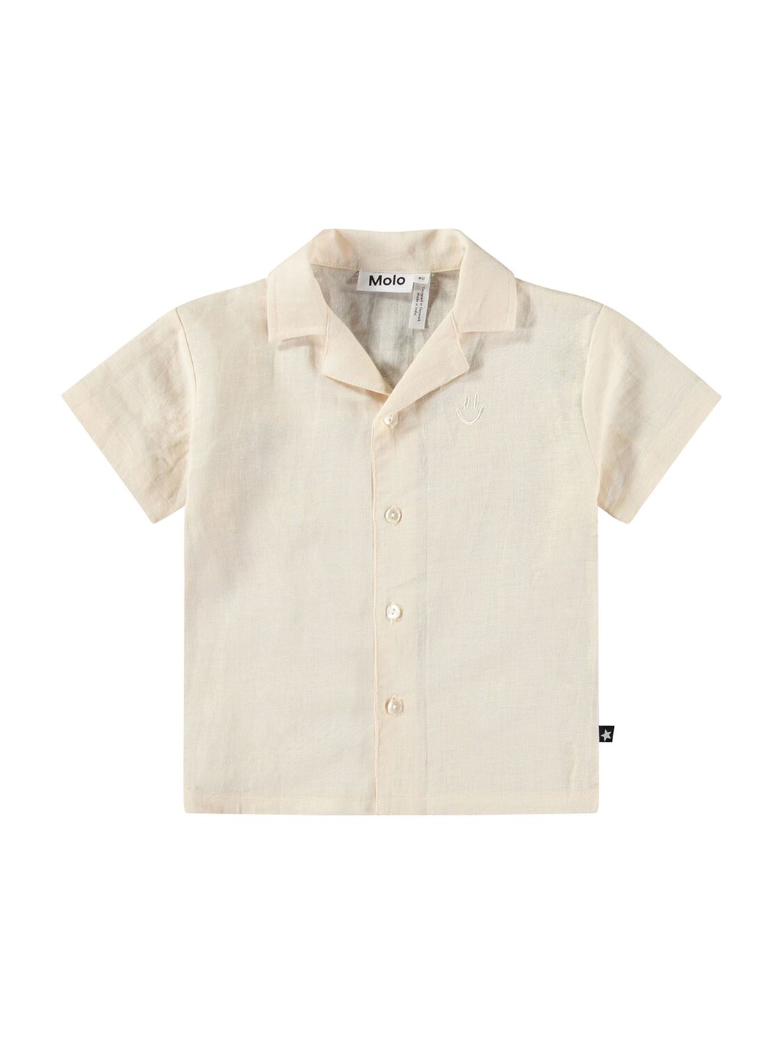 Molo Linen & Cotton Muslin Shirt In Off White