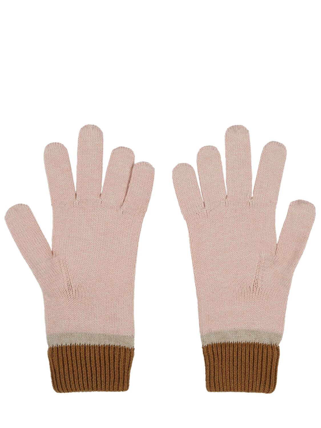 Shop Chloé Cotton & Wool Gloves In Pink