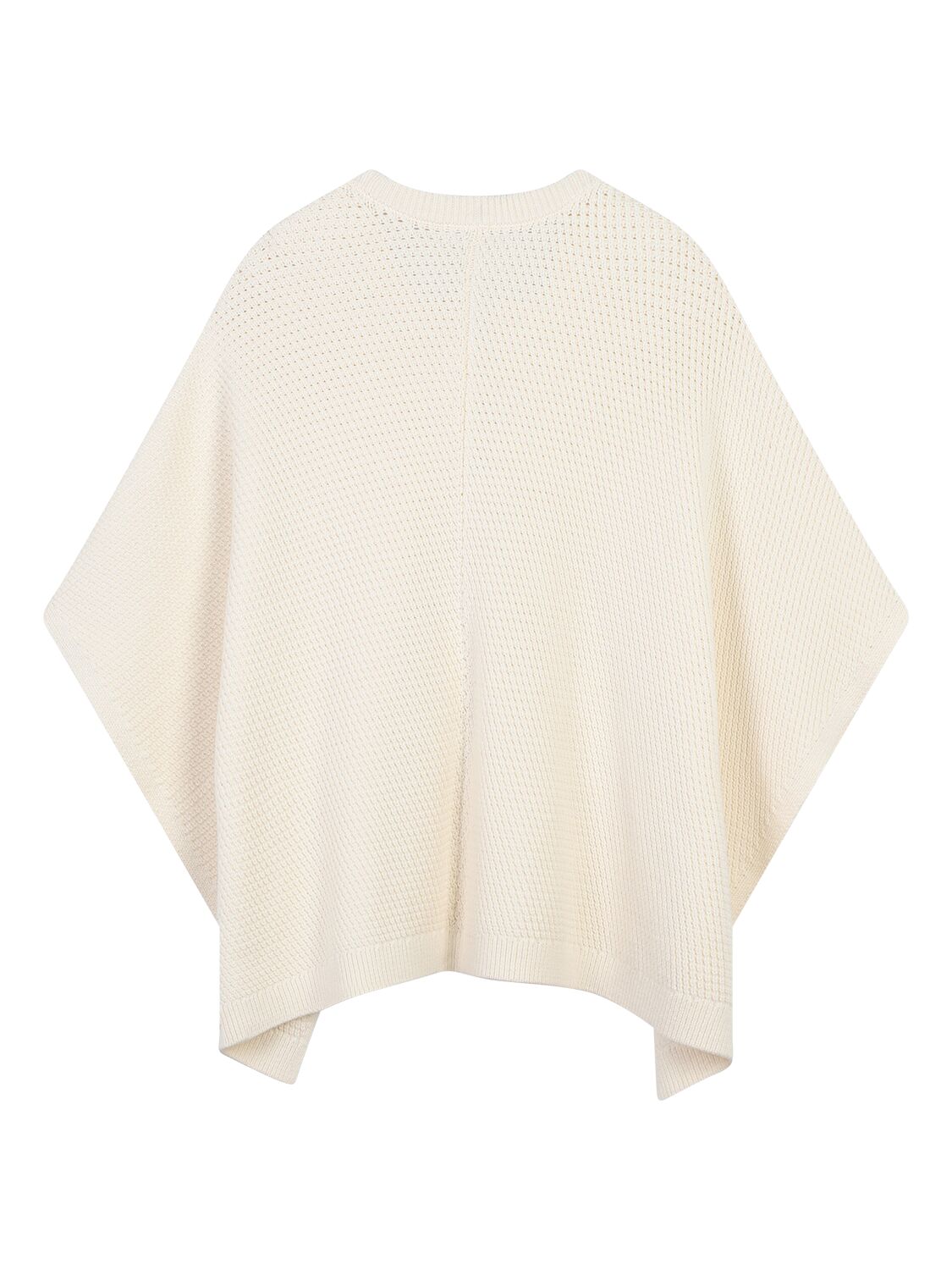 Chloé White Knitted Cape With Appliqué In Off-white