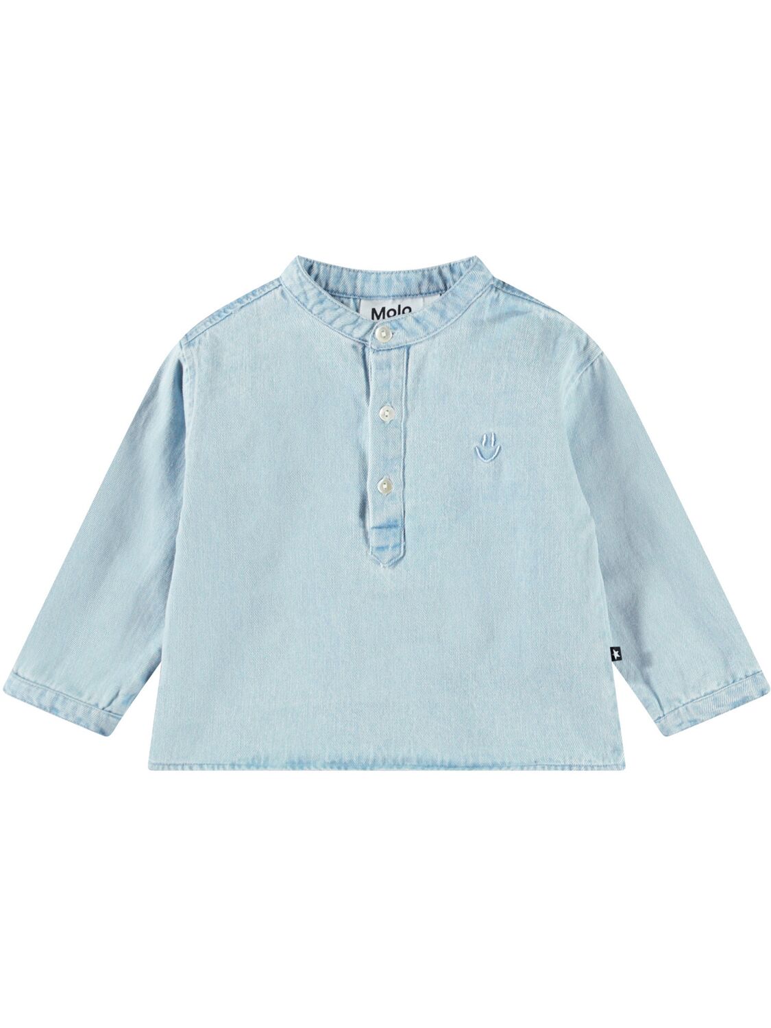 Molo Organic Cotton Denim Shirt In 浅蓝色