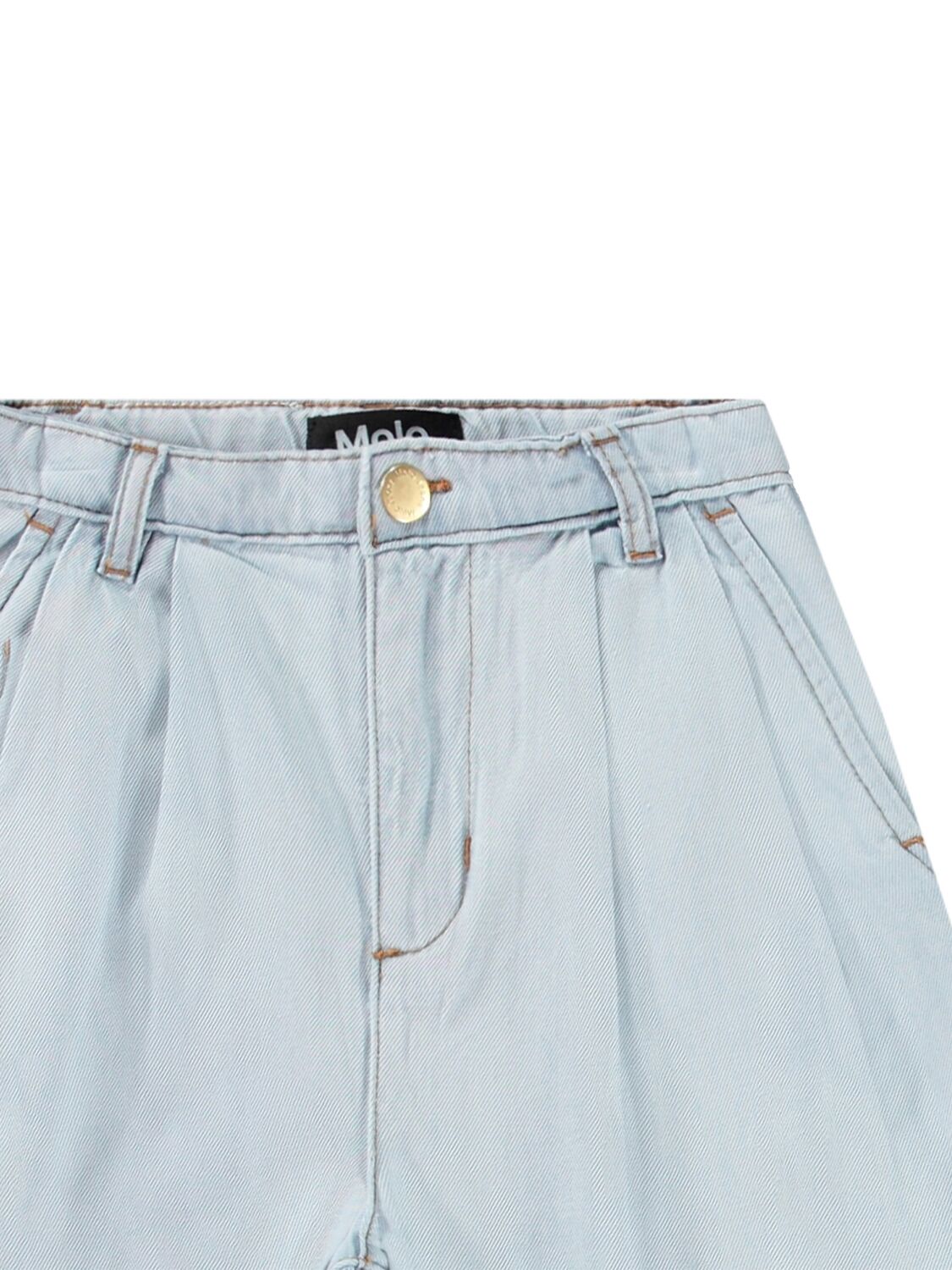 Molo Cotton Blend Denim Shorts In Light Blue