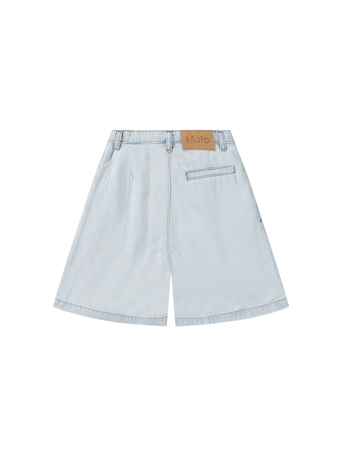 Molo Cotton Blend Denim Shorts In Light Blue
